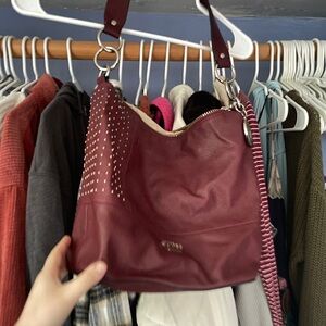 WILL DONATE BY 8/10 Guess Burgundy Leather Shoulder Bag
